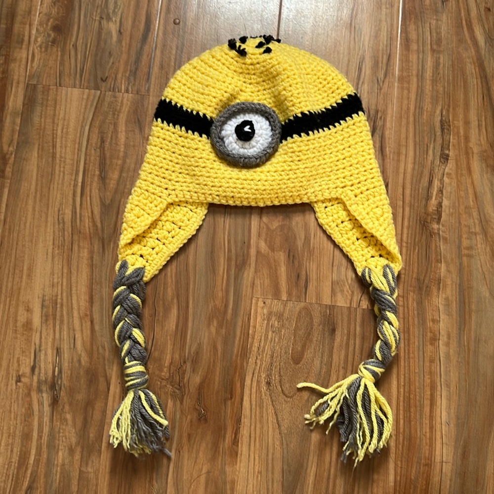 Homemade Crocheted Minions Beanie